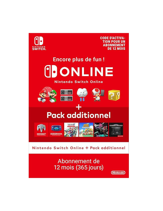 Abonnement Nintendo Switch Online + Pack additionnel - 12 Mois - FR