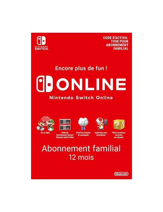 Abonnement familial Nintendo Switch Online - 12 Mois - FR