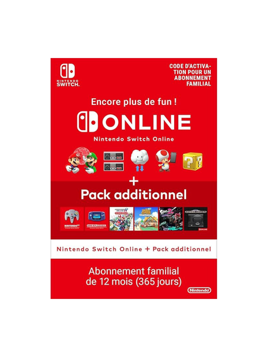 Abonnement familial Nintendo Switch Online + Pack additionnel - 12 Mois - FR