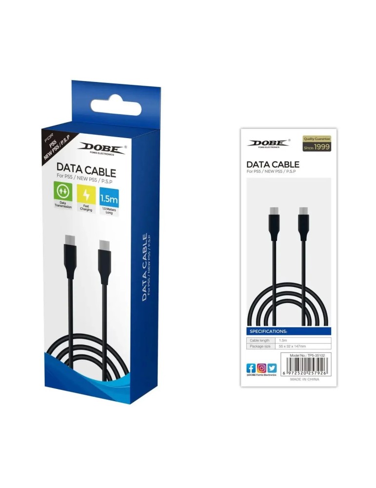 Câble Charge PS5 Type-C Dobe TP5-35102 | Prix Imbattable