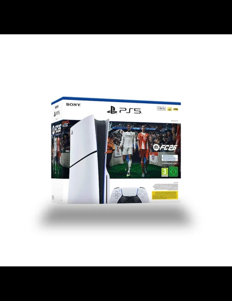 Console Sony PS5 Slim Standard Edition FC26 avec lecteur Blu-ray et manette DualSense blanche