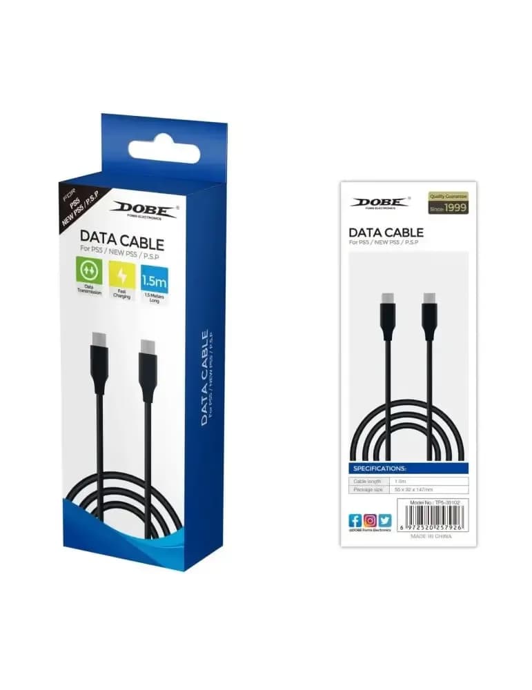 Câble de charge Dobe TP5-35102 USB-C pour manette PS5 DualSense