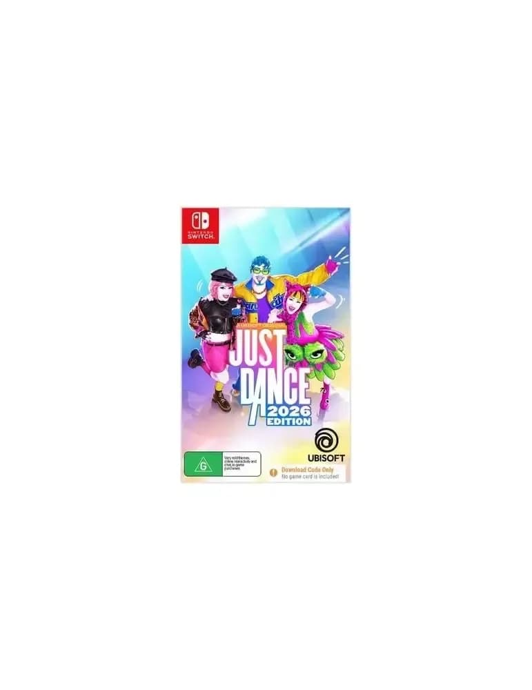 Jeu Ubisoft Just Dance 2026 sur Nintendo Switch, jaquette colorée