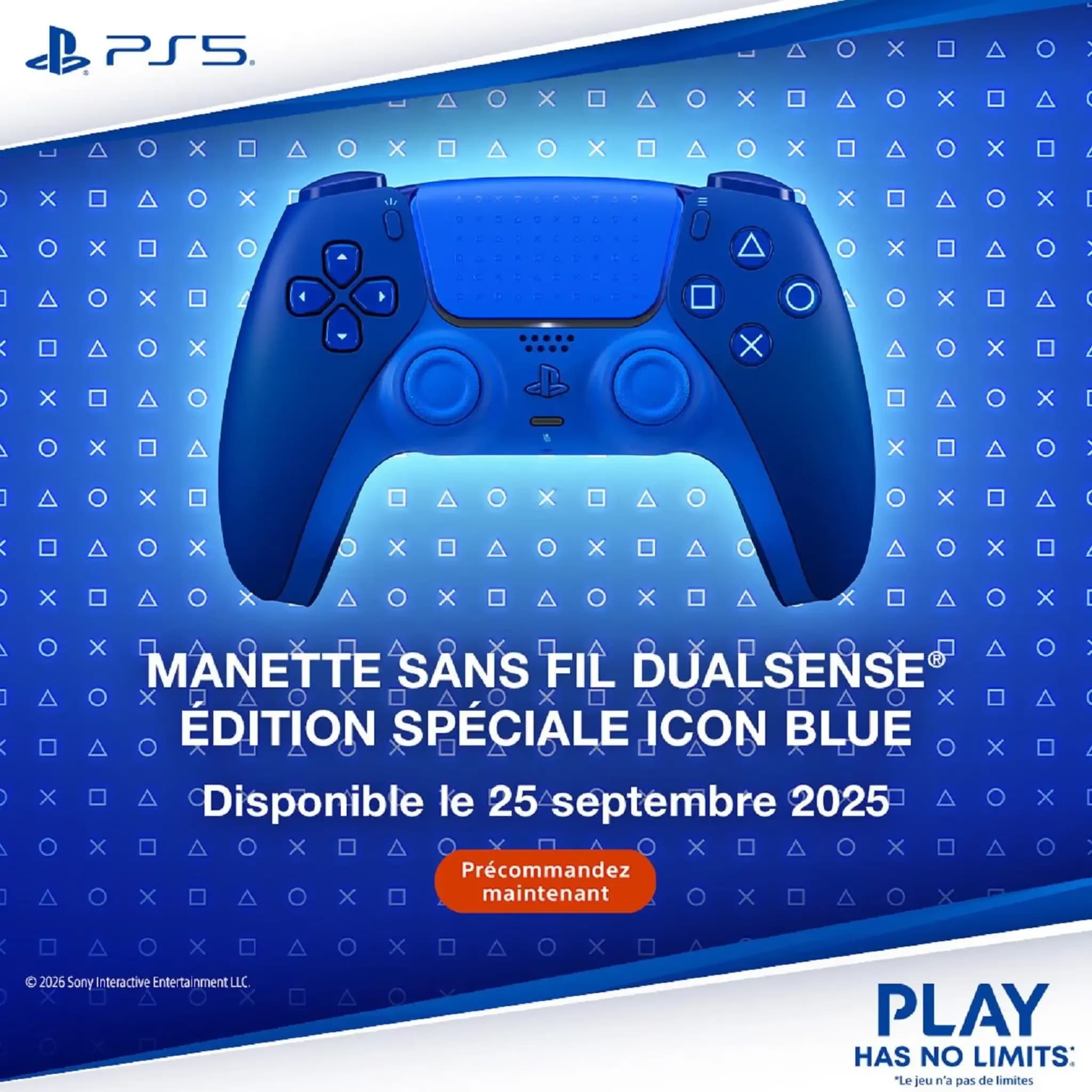 Manette DualSense édition spéciale Icon Blue PS5