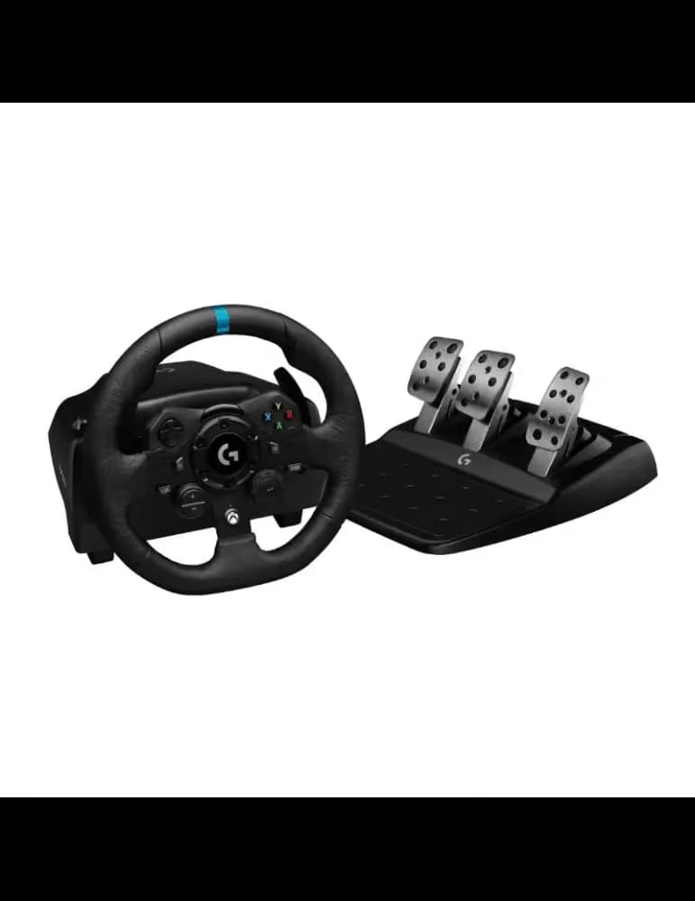 Volant de course Logitech G923 TRUEFORCE compatible PS5 PS4 et PC avec jante en cuir