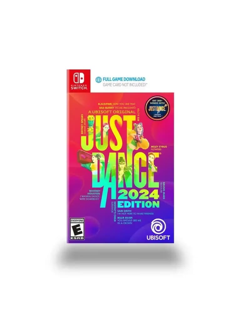 Jeu Ubisoft Just Dance 2024 sur Nintendo Switch, jaquette rose avec danseurs