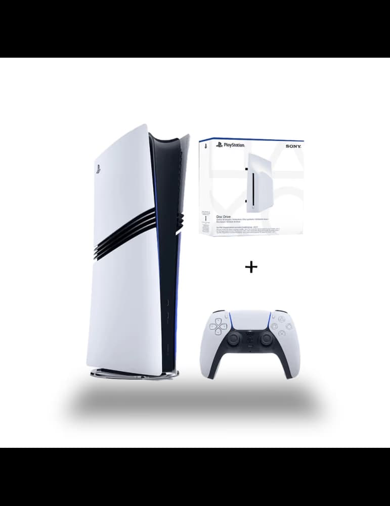Pack Sony PlayStation 5 Pro avec lecteur de disques Blu-ray, manette DualSense, blanc