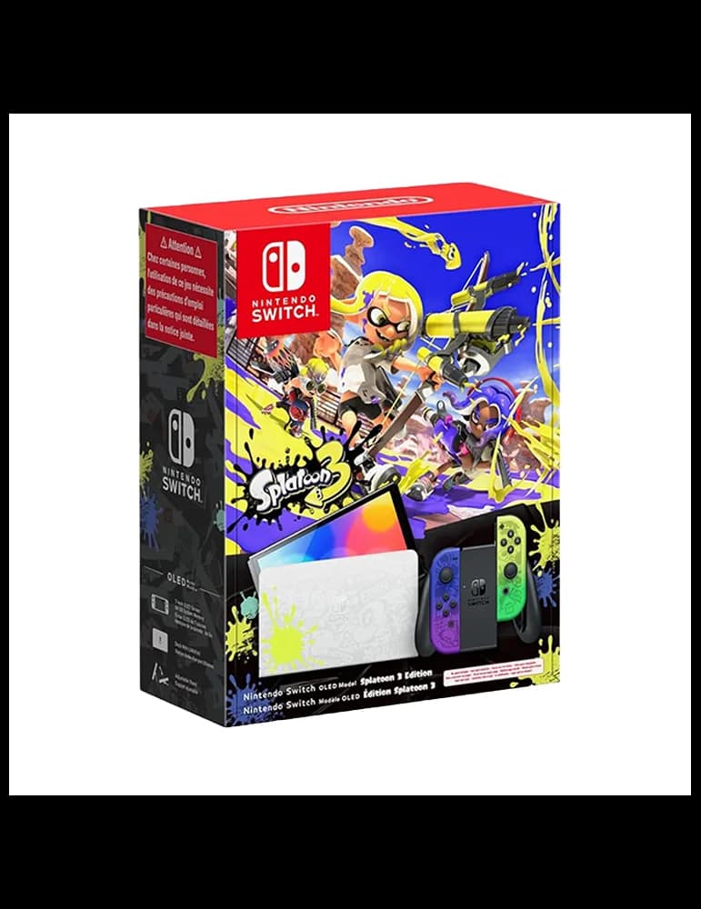 Console Nintendo Switch OLED Édition Splatoon 3, Joy-Con bleu et jaune