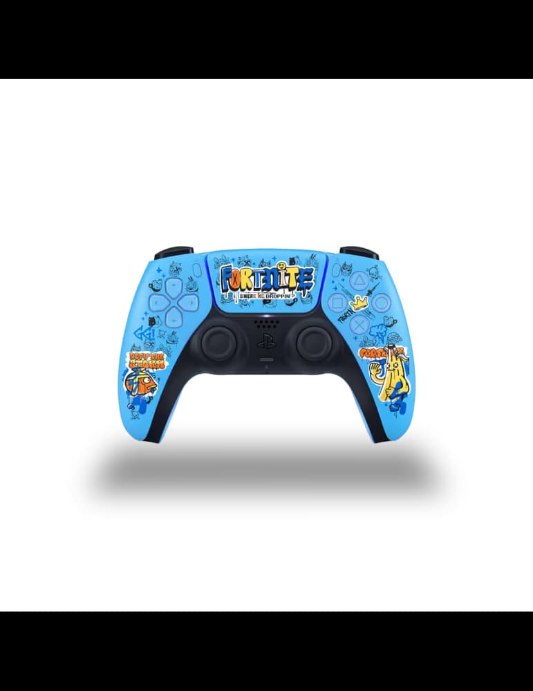 Manette Sony PS5 DualSense édition spéciale Fortnite, bleue avec motifs