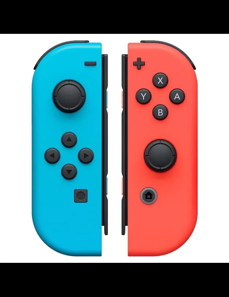Paire de manettes Nintendo Switch Joy-Con sans fil, coloris rouge et bleu néon