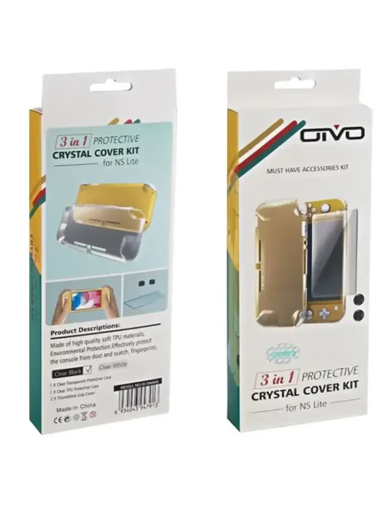 Kit de protection en cristal 3en1 OTVO pour Nintendo Switch Lite transparent