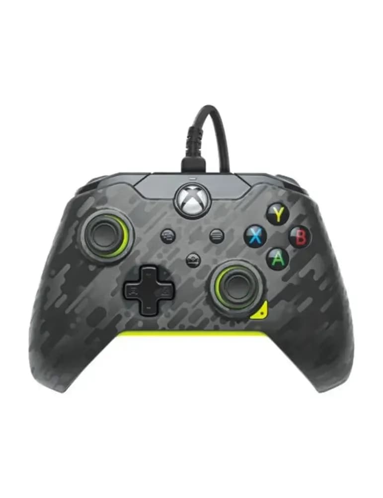Manette filaire PDP Electric Carbon pour Xbox Series X|S et PC, noir carbone