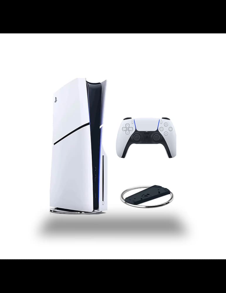 Pack Sony PS5 Standard avec deux manettes DualSense et stand vertical, blanc