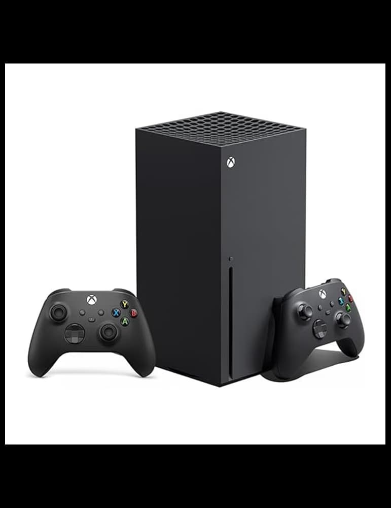 Pack Microsoft Xbox Series X noire avec lecteur Blu-ray Ultra HD 4K et deux manettes sans fil