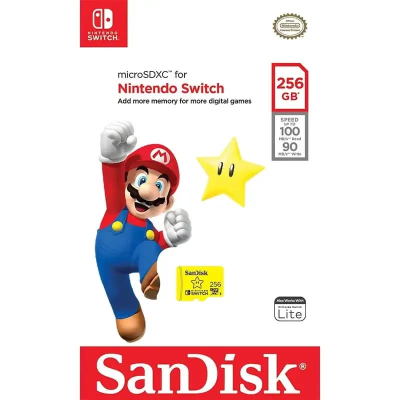 Carte mémoire SanDisk 256 Go pour Nintendo Switch, Switch OLED et Switch Lite