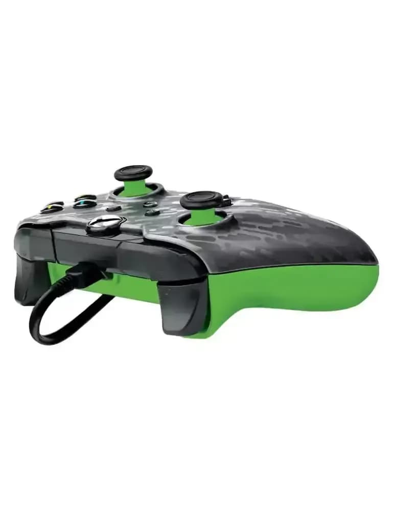 Manette filaire PDP Neon Carbon pour Xbox et PC, coloris noir carbone
